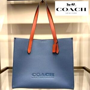 Coach leather tote large unisex new